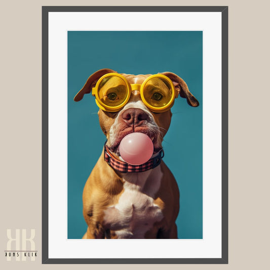Colourful Animal Portraits Blowing Bubble Gum