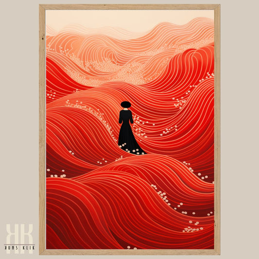 Contemporary Abstract Red Landscape Print