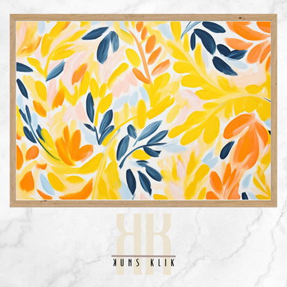 Abstract Blooms in Yellow Art Print