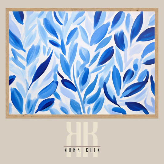 Modern Blue Floral Art Work