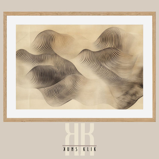 Minimalist Black Line Art Print – Abstract Fluid Motion Design