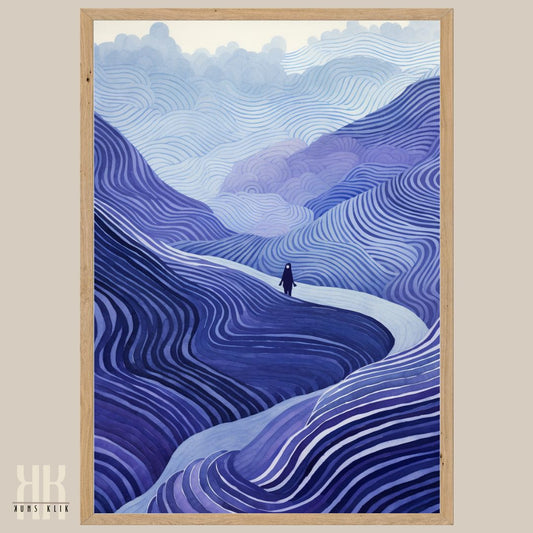 Blue and White Modern Landscape Art