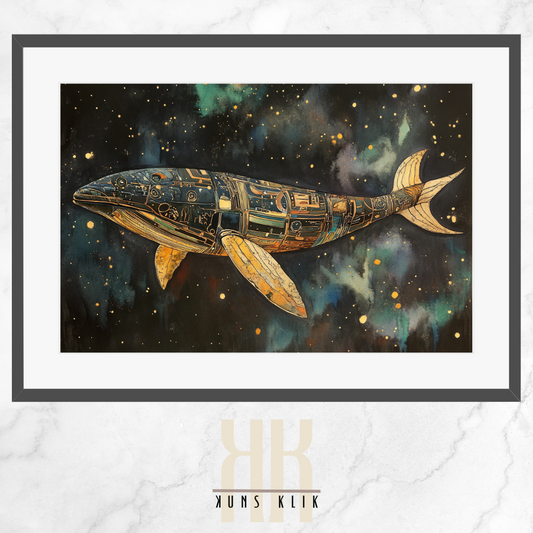 Surreal Whale in the Stars - Space and Ocean Fantasy Print