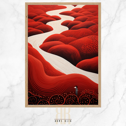 Surreal Red Landscape Art