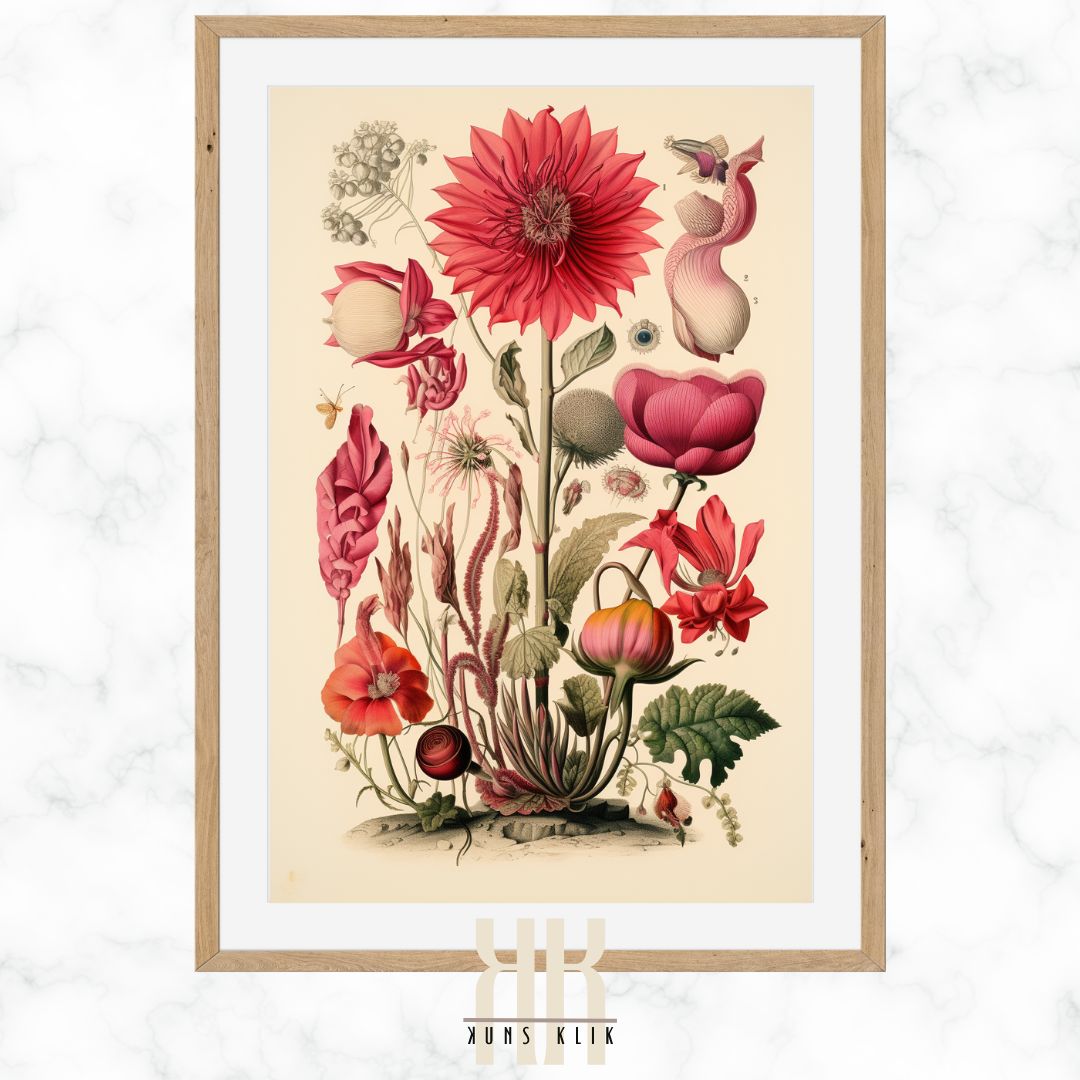 Flora Fauna Botanical Illustration Art Print