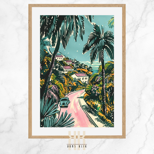 Old Havana-Inspired Wall Art – Tropical Architecture & Lush Palms