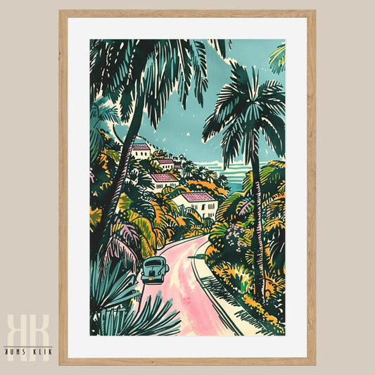 Old Havana-Inspired Wall Art – Tropical Architecture & Lush Palms
