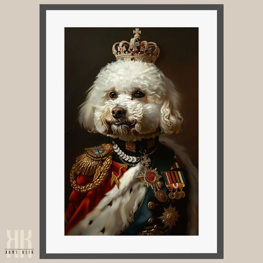 Poodle Dog Royal Portrait Dressed as Royalty
