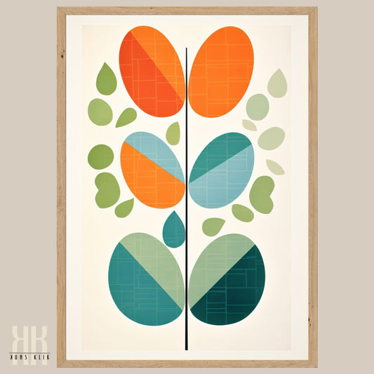 Simplistic Abstract Leaf Floral Print