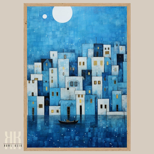 Nautical Theme Coastal Town Artwork