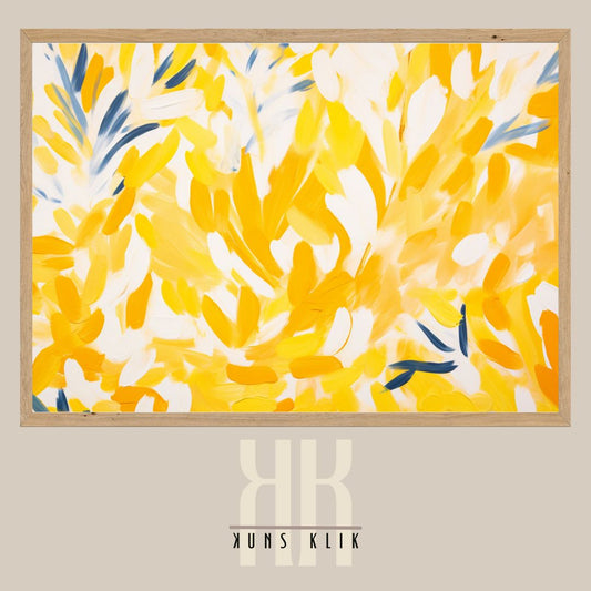 Sunny Yellow Floral Abstract Wall Art