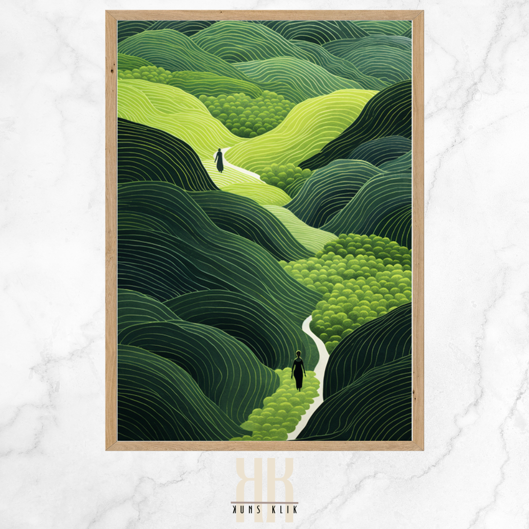 Abstract Green Landscape Art Print