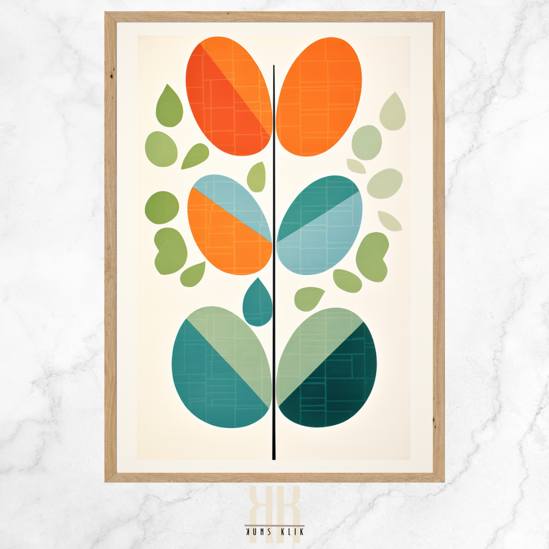 Simplistic Abstract Leaf Floral Print