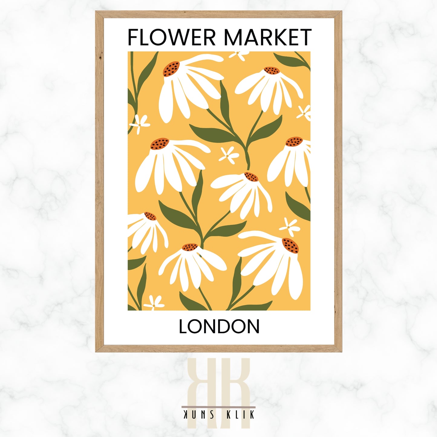 floral pattern flat graphic flower market poster