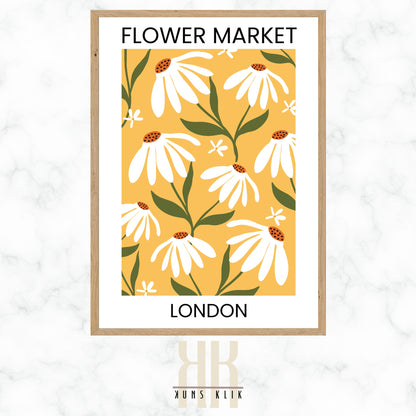 floral pattern flat graphic flower market poster