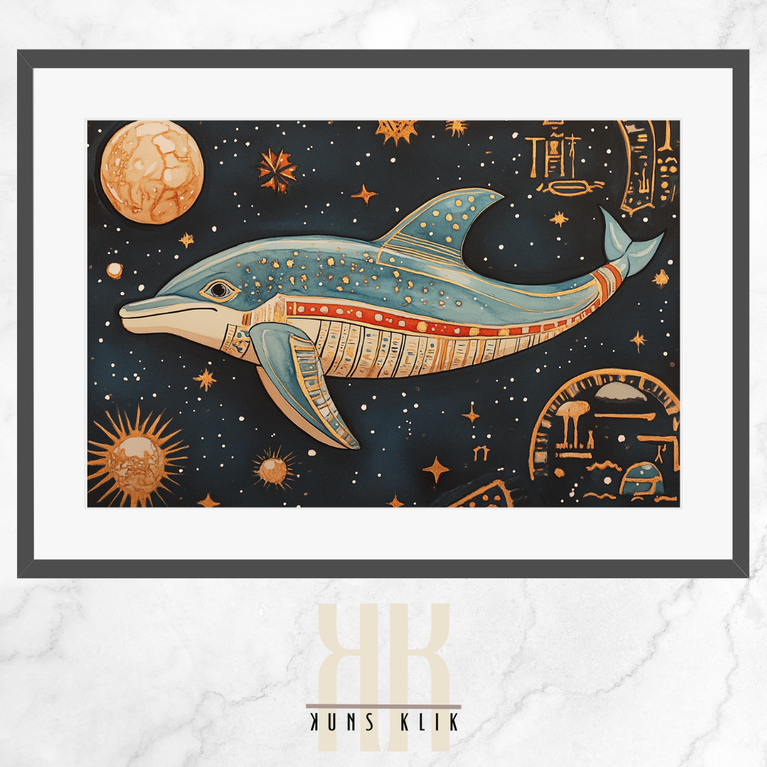 Surreal Dolphin in a Cosmic Realm - Unique Universe Wall Decor