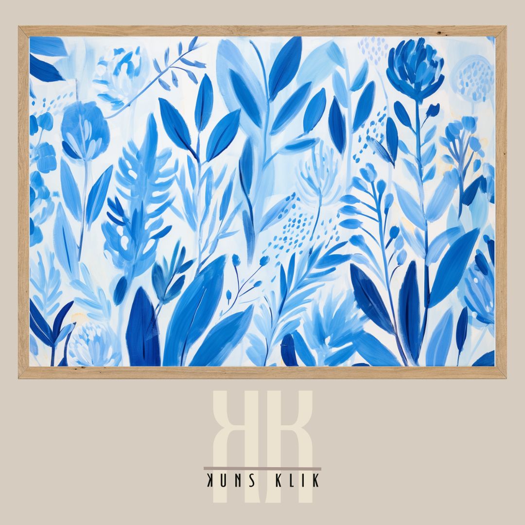Vibrant Blue Brushstrokes Wall Art Print