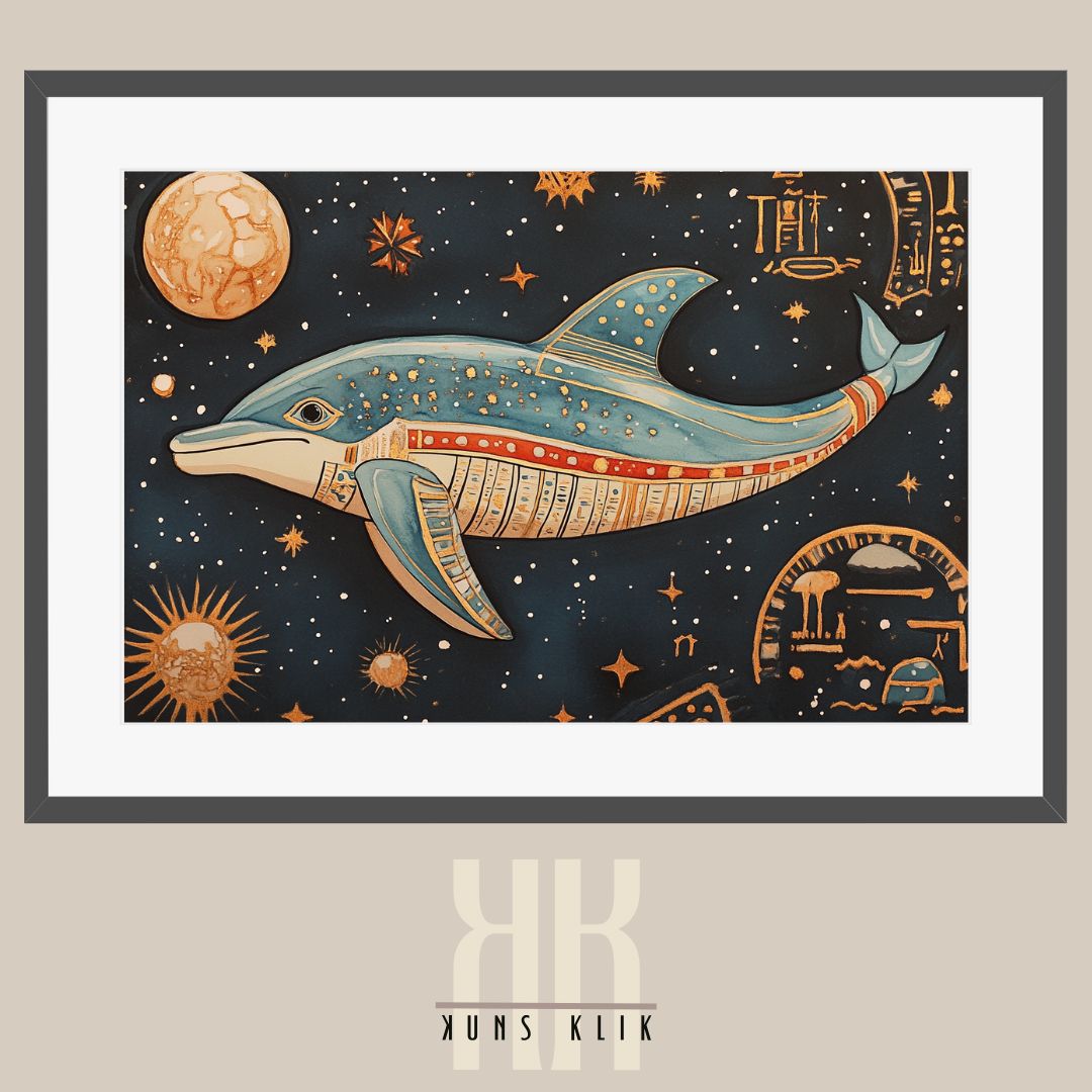 Surreal Dolphin in a Cosmic Realm - Unique Universe Wall Decor
