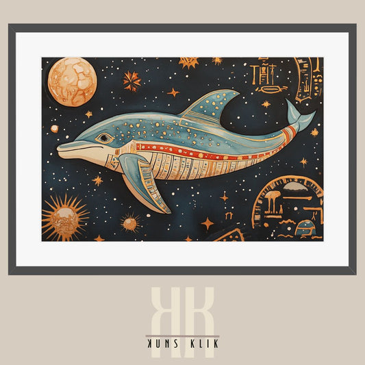Surreal Dolphin in a Cosmic Realm - Unique Universe Wall Decor