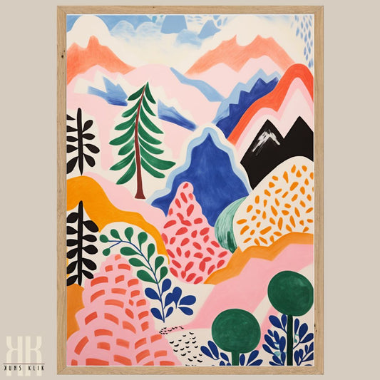 Vibrant Matisse-Inspired Forest Landscape Art Print