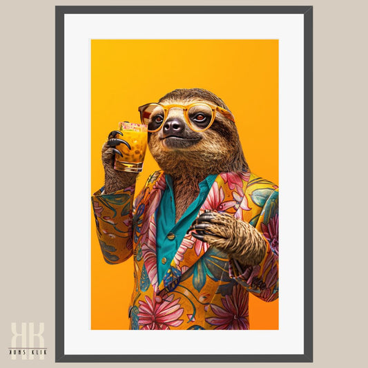 Classy Sloth in Bright Floral Suit