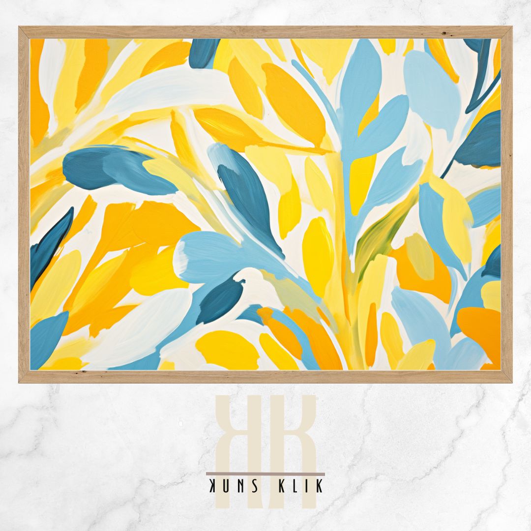 Bright Abstract Botanical Strokes Wall Art