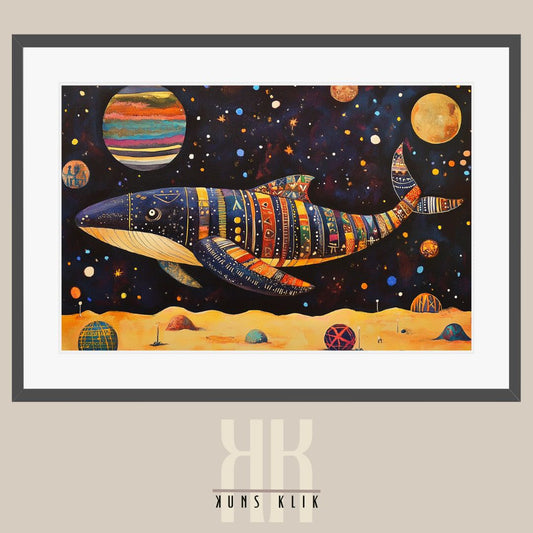Ancient Egyptian Star Whale - Mythical Universe Art Poster