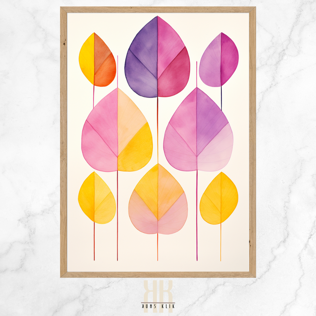 Soft Pastel Botanical Print Minimalist Leaf Watercolour Art