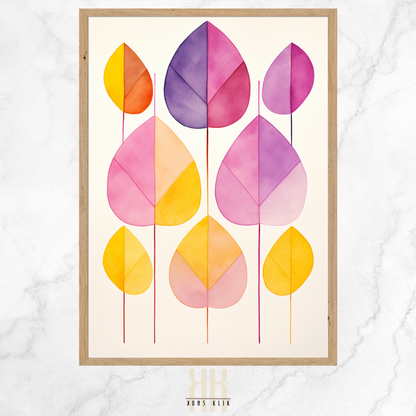 Soft Pastel Botanical Print Minimalist Leaf Watercolour Art