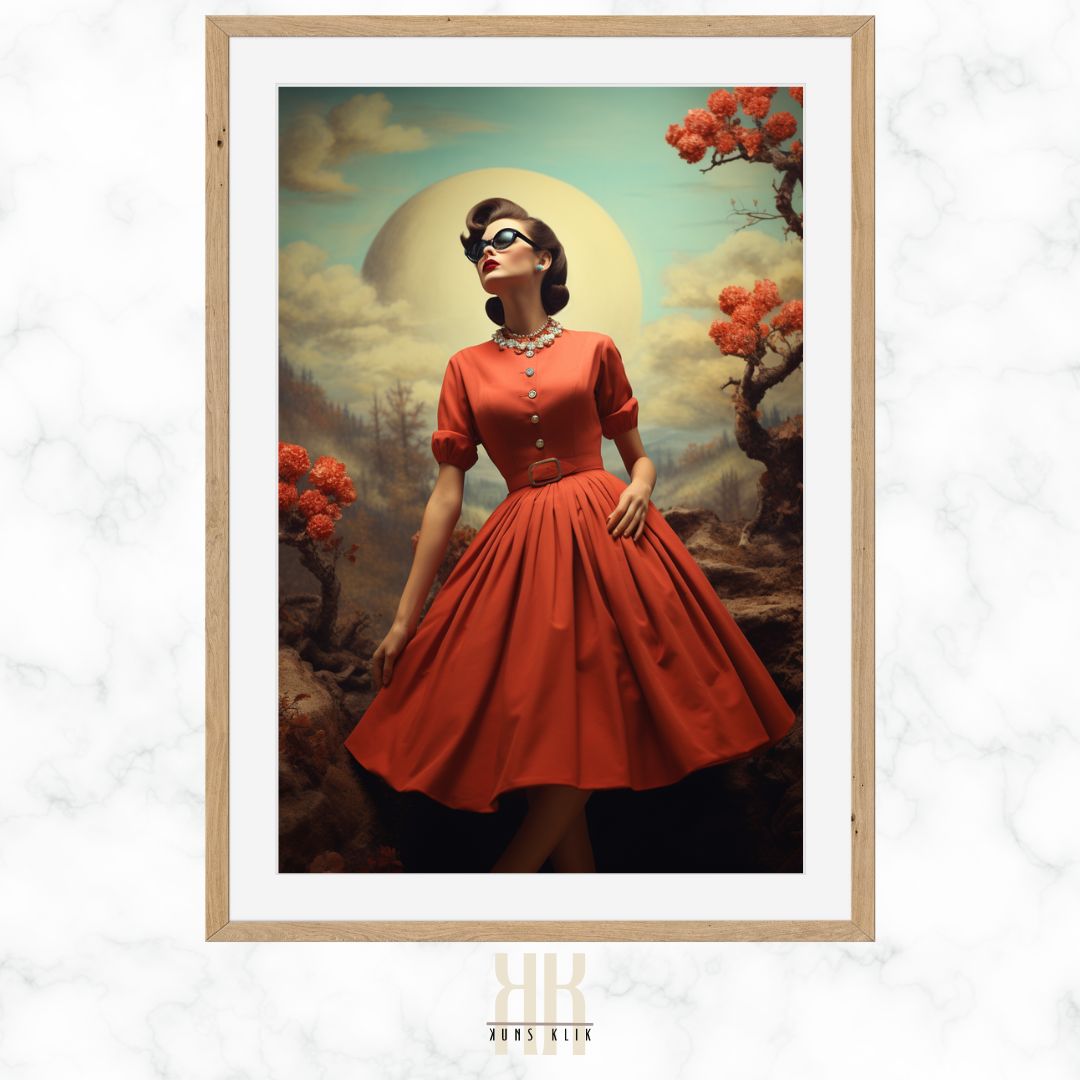 Vintage-Inspired Fashion Portrait Wall Art Print