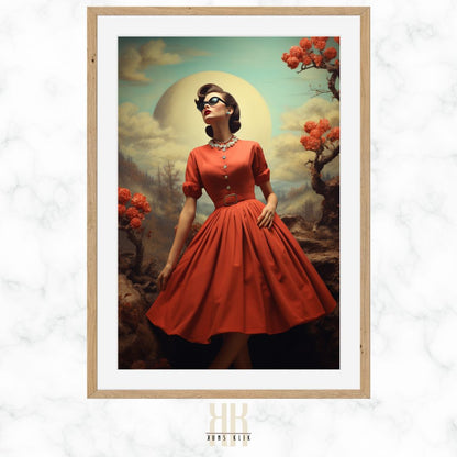 Vintage-Inspired Fashion Portrait Wall Art Print