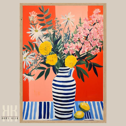 Vibrant Flower Bouquet Contemporary Wall Art - 6