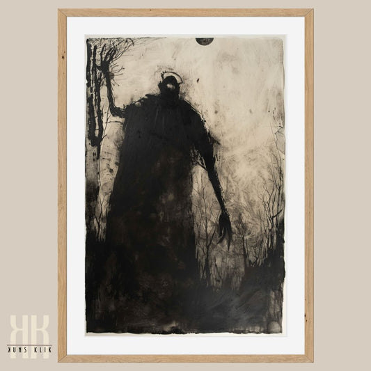 Dark Figure Strange Sketch Art in Black