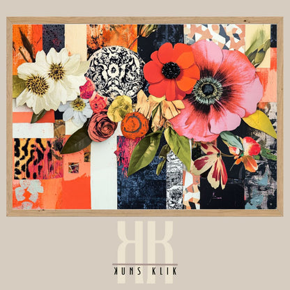 Contemporary Collage Artwork – Fashion Illustration with Luxe Floral Design