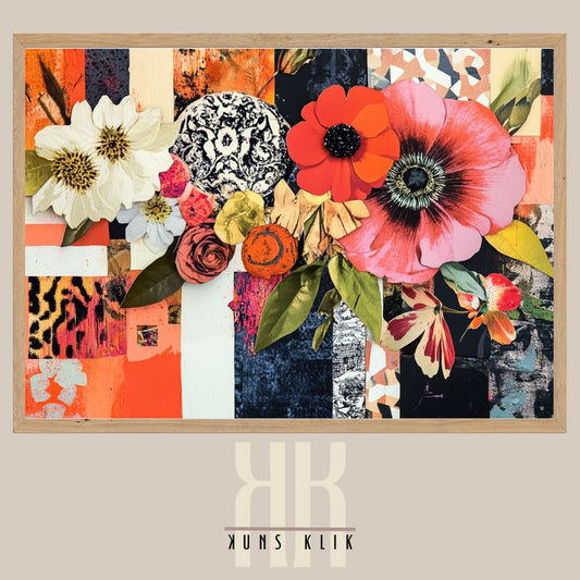 Contemporary Collage Artwork – Fashion Illustration with Luxe Floral Design