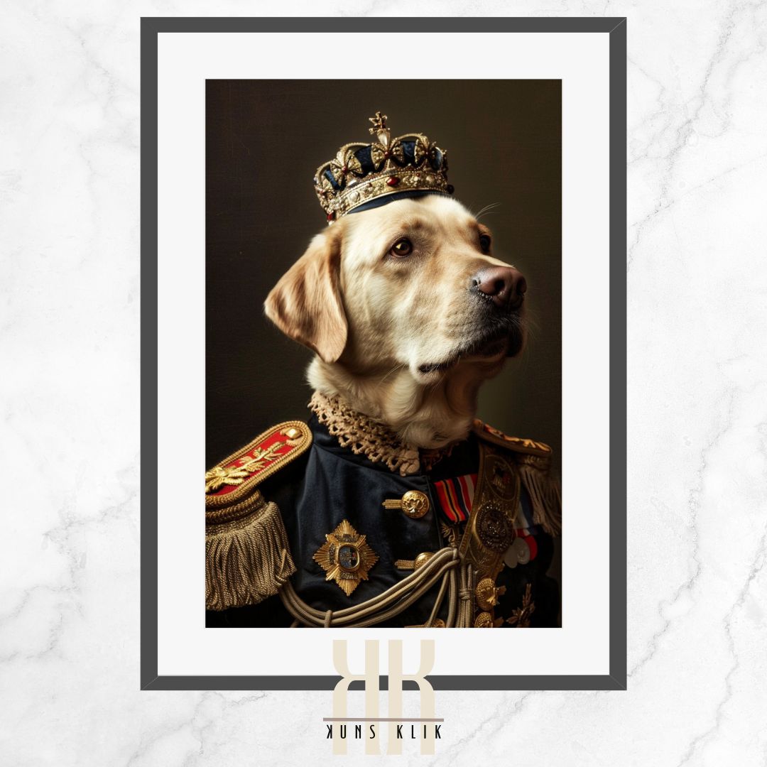 Labrador Dog Royal Portrait Dressed as Royalty