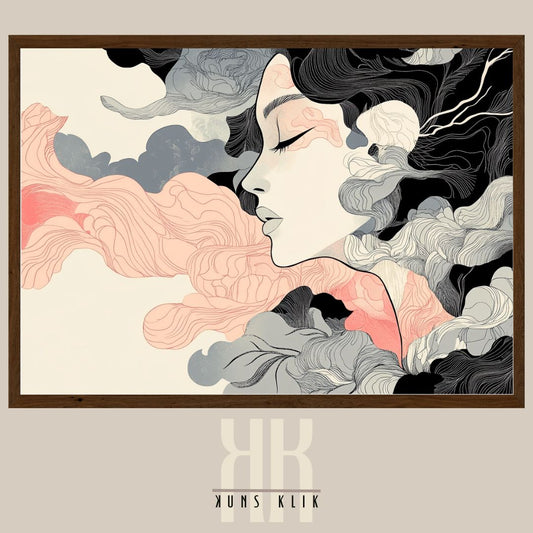 Feminine Mystical Portrait - Abstract Modern Wall Art Poster