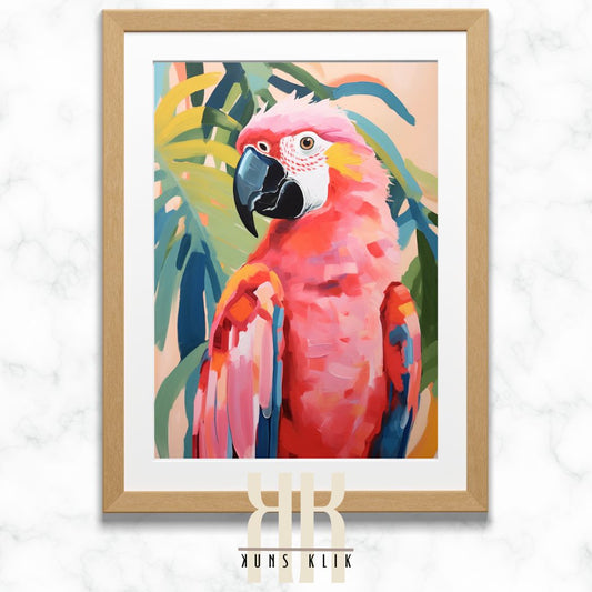 Bright Tropical Parrot Art Print