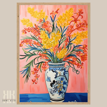 Vibrant Flower Bouquet Contemporary Wall Art - 1