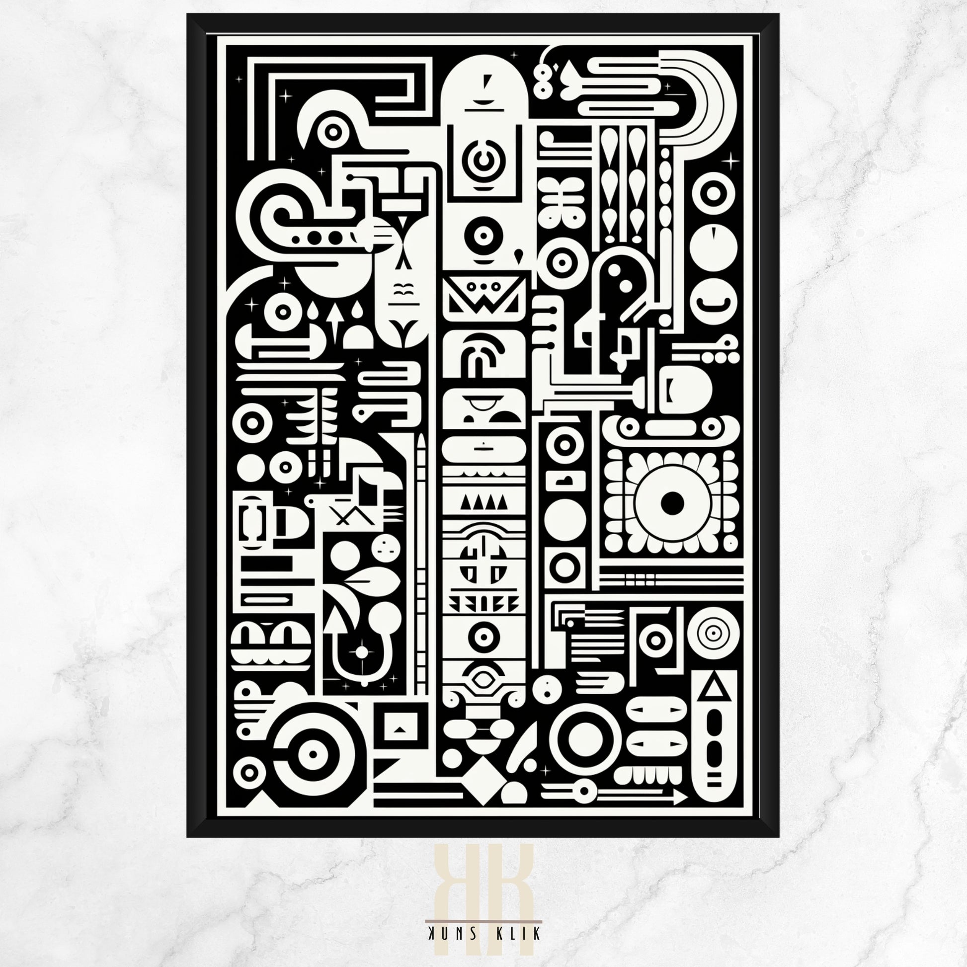  This artwork is an intricate example of modern graphic design, likely created using digital tools and techniques. It features a highly detailed and symmetrical composition reminiscent of circuitry or a complex machine layout.