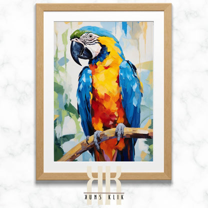 Parrot Watercolour Tropical Wall Art Print