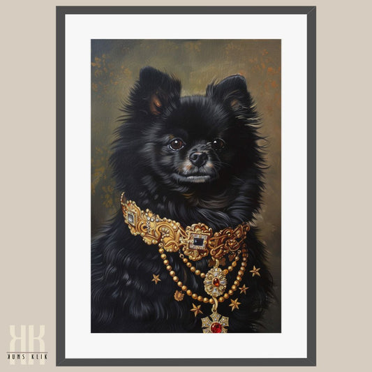 Pomeranian Dog Royal Portrait Dressed as Royalty