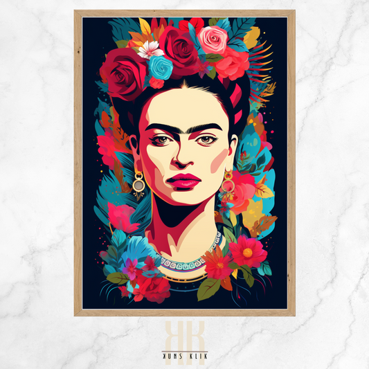 bold colourful frida portrait