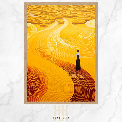 Yellow Landscape Abstract Field Wall Art