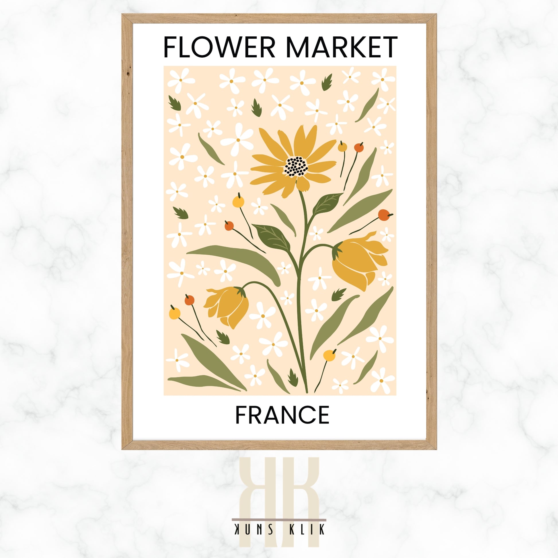 floral pattern flat graphic flower market poster