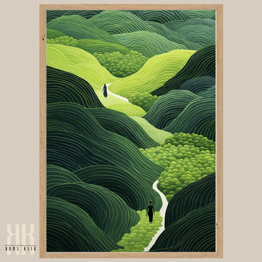 Abstract Green Landscape Art Print