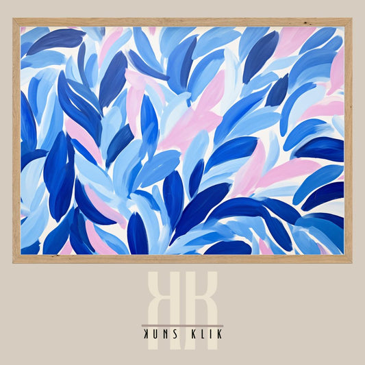 Bold Blue Abstract Nature Art Print