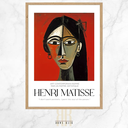 henri matisse art print with heading henri matisse and a quote at the bottom