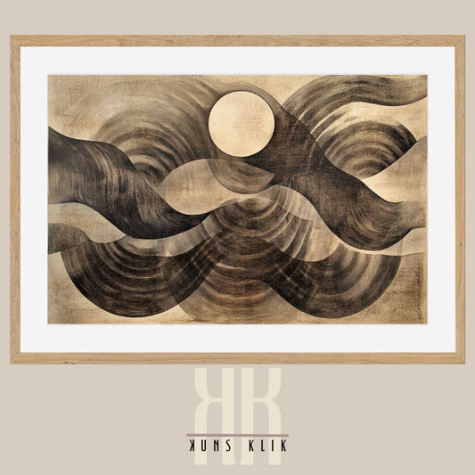 Earthy Tones Wavy Line Print – Textured Geometric Wall Art