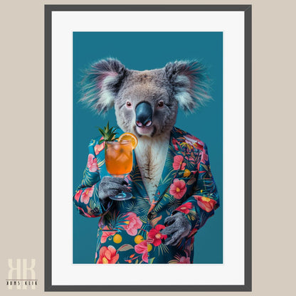 Sophisticated Koala with Cocktail